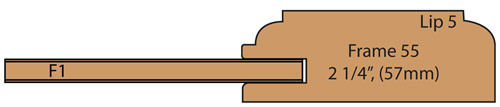 cross section of Hallmark kitchen cabinet door in maple